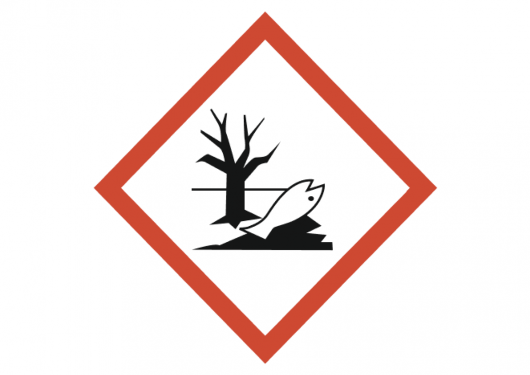 Hazardous to the environment marker label for paints and coatings